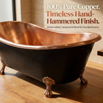 Load image into Gallery viewer, Hammered Clawfoot Copper Bathtub Copper Interior &amp; Black Exterior
