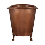 Load image into Gallery viewer, Clawfoot Bathtub Hammered Copper Single-Slipper Soaking Tub 49-inch

