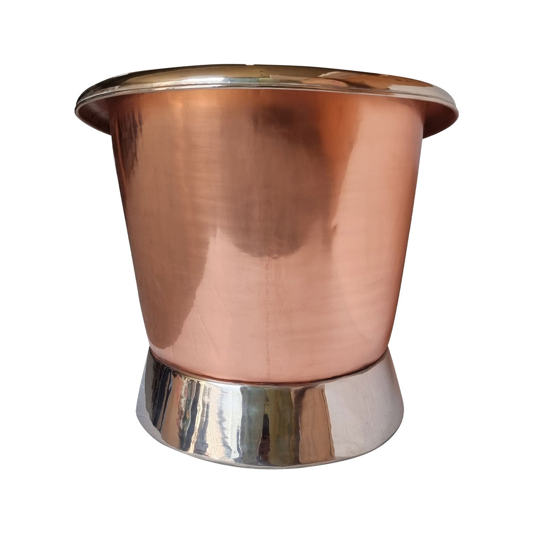 Slanting Base Copper Bathtub Nickel Inside & on Base Copper Outside