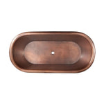 Load image into Gallery viewer, Hammered Antique Finish Pedestal Copper Bathtub
