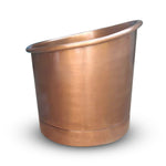 Load image into Gallery viewer, 30-Inch Round Japanese Soaking Style Antique Finish Copper Bathtub
