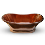 Load image into Gallery viewer, Slanting Base Hammered Polished Full Copper Bathtub
