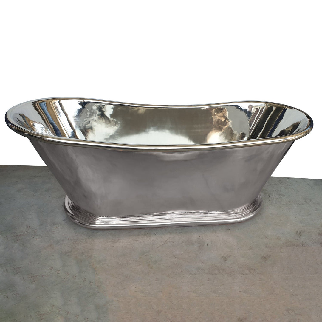 Copper Bathtub Nickel Finish Inside & Outside 70" x 29" x 27"