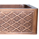 Load image into Gallery viewer, Single Bowl Two Squares in one Square Pattern front apron Copper Kitchen Sink
