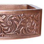 Load image into Gallery viewer, D Shape Vine Design Front Apron Copper Kitchen Sink

