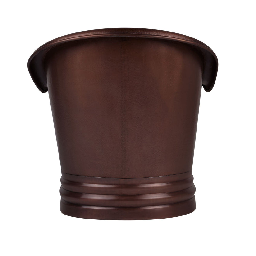 Hammered Dark Copper Double Slipper Tub