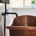 Load image into Gallery viewer, Slanted Cascading Base Copper Bathtub Full Antique Finish
