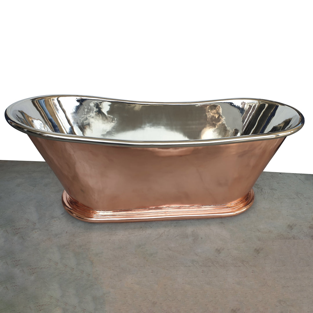 Copper Bathtub Nickel Inside Shining Copper Outside 70" x 29" x 27"