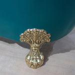 Load image into Gallery viewer, Copper Bathtub RAL 6004 Blue-Green Exterior &amp; Brass Clawfoot Legs
