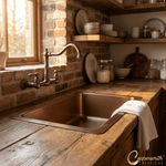 Load image into Gallery viewer, Single Bowl Smooth Antique Copper Kitchen Sink without Front Apron
