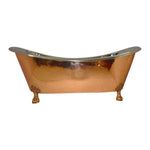 Load image into Gallery viewer, Copper Clawfoot Bathtub Nickel Inside
