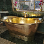 Load image into Gallery viewer, Straight Base Brass Bathtub Full Polished Brass Finish
