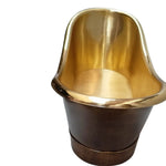 Load image into Gallery viewer, Roll Top Brass Bathtub Polished Interior &amp; Antique Finish exterior
