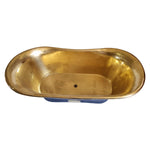 Load image into Gallery viewer, Straight Base Brass Bathtub Black Outside
