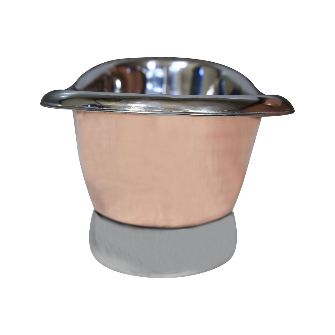 Copper Tub Style Basin Nickel Inside & on Base Copper Outside