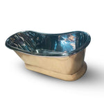 Load image into Gallery viewer, 2000mm Slanting Base Brass Bathtub Nickel Interior

