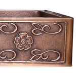Load image into Gallery viewer, Double Bowl Three Flowers and Petals front Apron Copper Kitchen Sink
