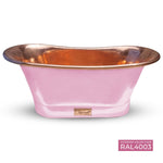 Load image into Gallery viewer, Straight Base Copper Bathtub Polished Copper Interior &amp; RAL4003 Exterior
