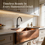 Load image into Gallery viewer, Copper Sink Hammered Front Apron 24.50 x 18.50 x 7 inch
