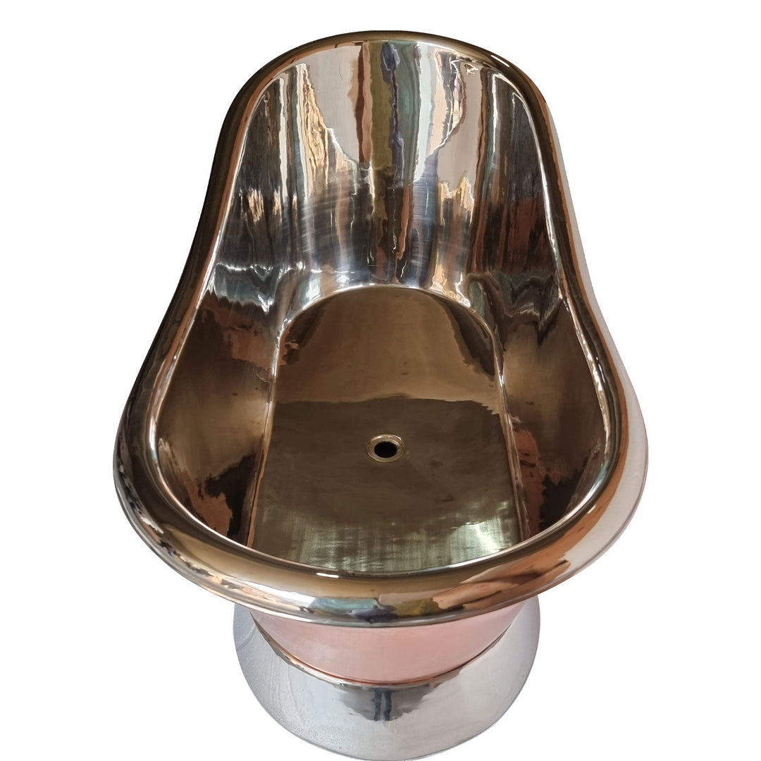 Slanting Base Copper Bathtub Nickel Inside & on Base Copper Outside