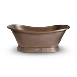 Load image into Gallery viewer, Slanting Base Copper Bathtub Plain Antique Finish

