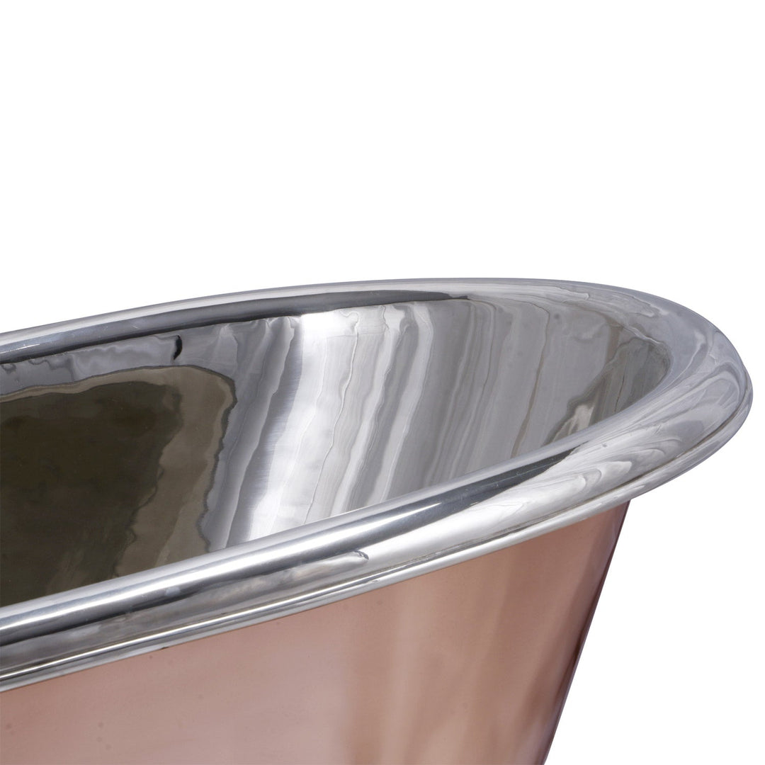 Copper Bathtub + Sink Nickel Inside & on Base