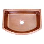 Load image into Gallery viewer, D Shape Petal Front Apron Copper Kitchen Sink
