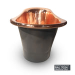 Load image into Gallery viewer, Straight Base Copper Bathtub Polished Copper Interior &amp; RAL7024 Graphite grey Exterior

