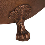 Load image into Gallery viewer, Copper Clawfoot Tub Nickel Interior Antique Hammered Copper Exterior Double Slipper
