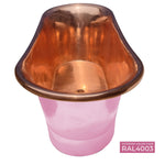 Load image into Gallery viewer, Straight Base Copper Bathtub Polished Copper Interior &amp; RAL4003 Exterior
