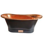 Load image into Gallery viewer, Straight Base Copper Bathtub Black Outside
