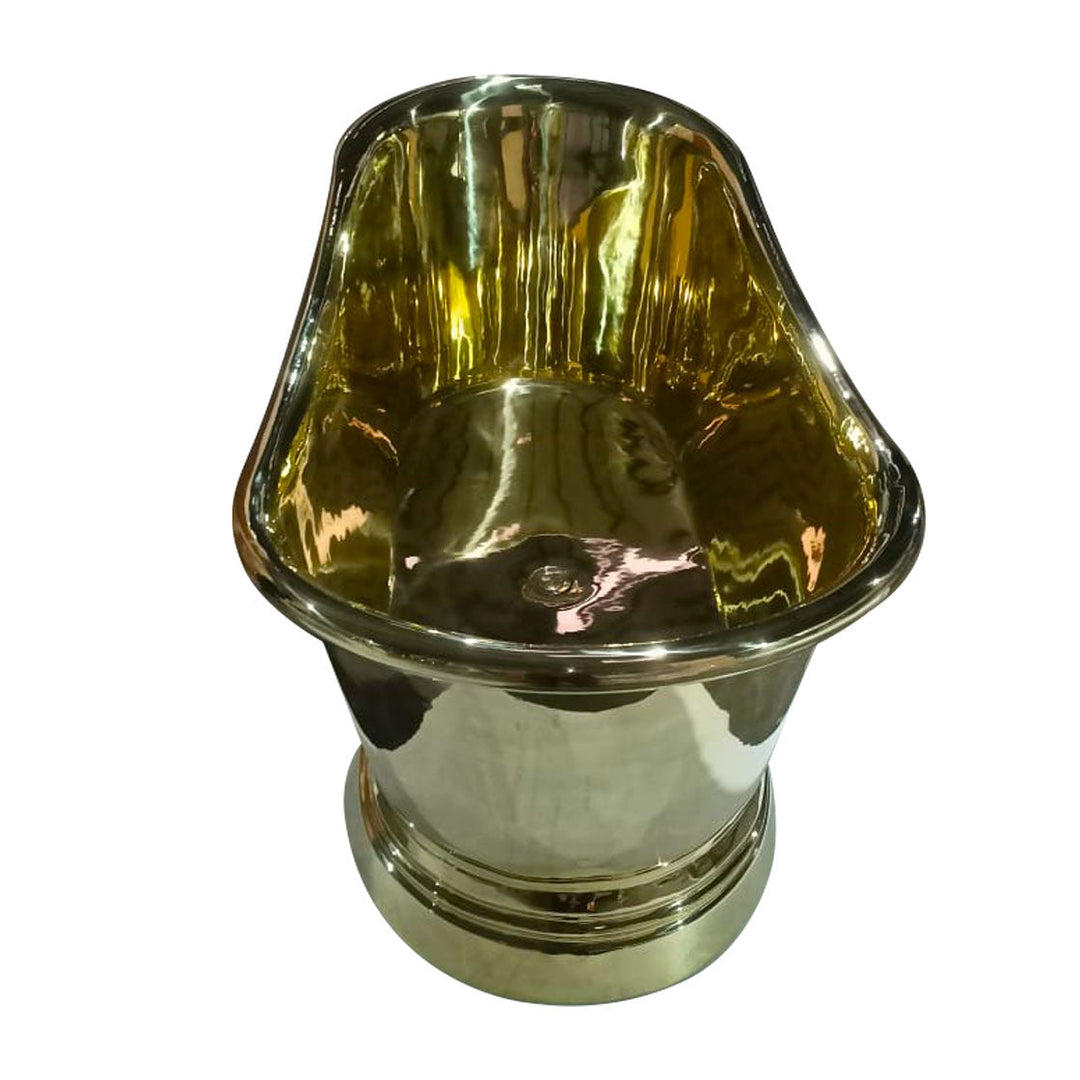 Brass Bathtub Rolled Pipe Top Full Polished Brass Finish