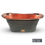 Load image into Gallery viewer, Straight Base Copper Bathtub Polished Copper Interior &amp; RAL7024 Graphite grey Exterior
