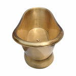 Load image into Gallery viewer, Slanting Base Brass Bathtub Brushed Full Brass Finish
