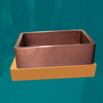 Load image into Gallery viewer, Single Bowl Hammered Front Apron Copper Kitchen Sink Antique Finish
