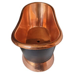 Load image into Gallery viewer, Slanting Base Copper Bathtub Copper Inside &amp; on Base Black Outside
