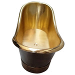 Load image into Gallery viewer, Roll Top Brass Bathtub Polished Interior &amp; Antique Finish exterior

