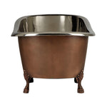 Load image into Gallery viewer, Copper Clawfoot Slipper Tub Nickel Interior

