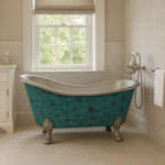 Load image into Gallery viewer, Clawfoot Copper Bathtub Verdigris Patina Exterior &amp; Tin Interior Single Slipper
