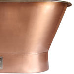 Load image into Gallery viewer, Straight Base Copper Bathtub Brushed Copper Exterior &amp; Polished Nickel Interior
