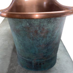 Load image into Gallery viewer, Copper Bathtub Copper Interior &amp; Blue-Green Patina Exterior with Beading on Base
