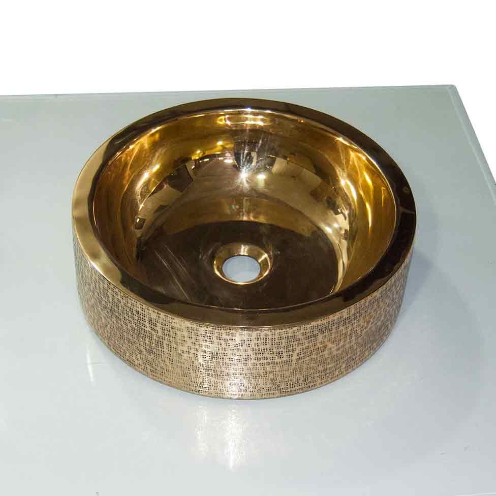Brass Sink Pattern Exterior Double Wall Design