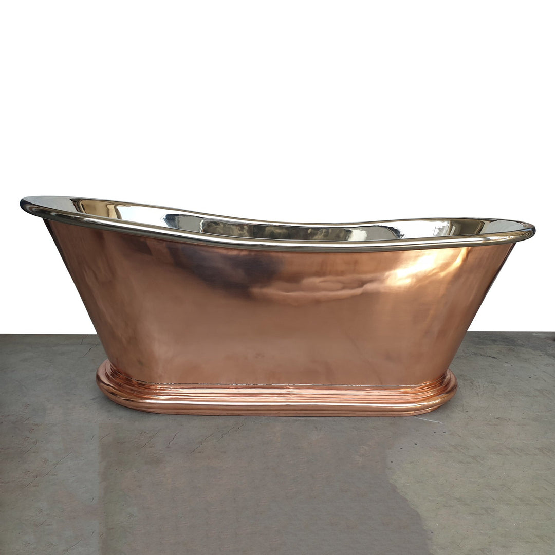 Copper Bathtub Nickel Inside Shining Copper Outside 70" x 29" x 27"