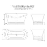 Load image into Gallery viewer, Double Slipper Nickel Interior Copper Bathtub
