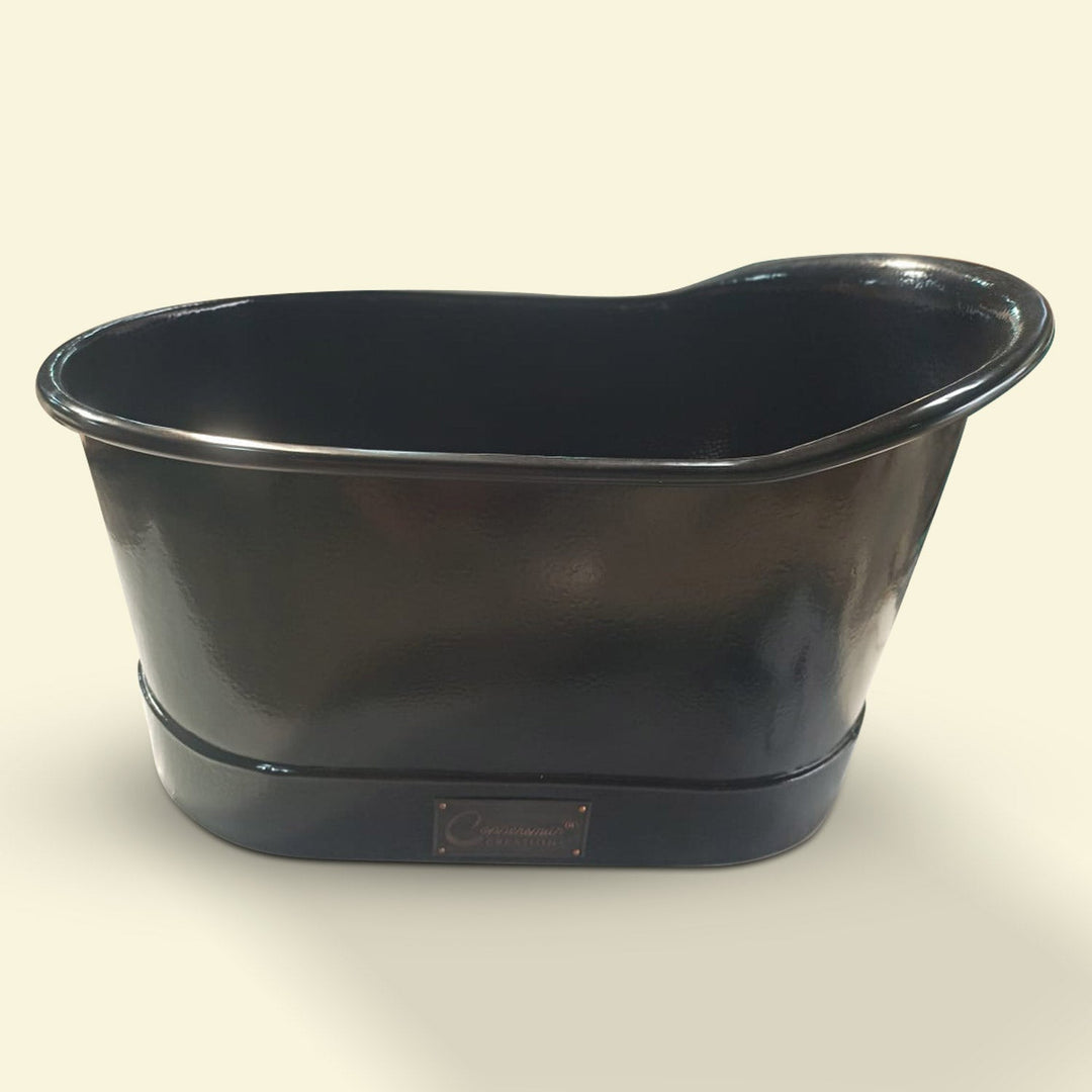 1200mm Hammered Copper Bathtub Black Interior & Exterior Finish