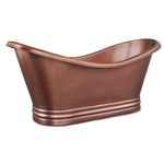Load image into Gallery viewer, Ribbed Base Hammered Antique Copper Freestanding Tub
