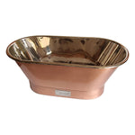Load image into Gallery viewer, Straight Base Copper Bathtub Brushed Copper Exterior &amp; Polished Nickel Interior
