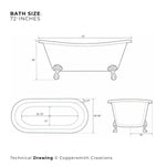Load image into Gallery viewer, Clawfoot Copper Bathtub Plain Antique Finish Interior &amp; Patina Exterior
