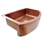 Load image into Gallery viewer, D-Shape Single Bowl Hammered Front Apron Copper Kitchen Sink
