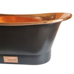 Load image into Gallery viewer, Straight Base Copper Bathtub Black Outside
